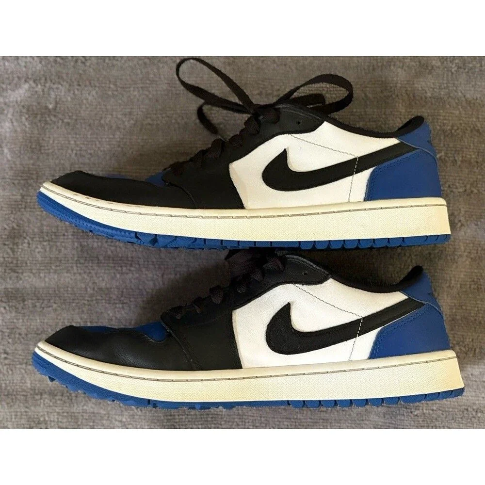 Nike Air Jordan 1 Low Royal Toe Black White Blue Golf Mens Size 11.5 DD9315-102